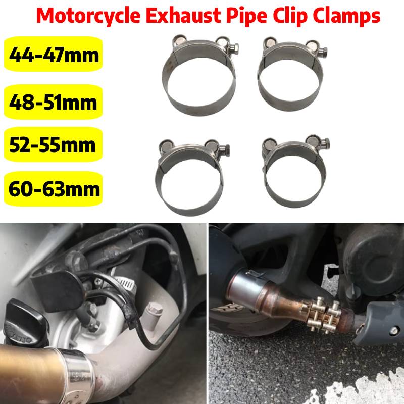 Pipe Clamp Bar - 44mm-63mm Motorrad Auspuff Clip Edelstahl Auspuffrohr