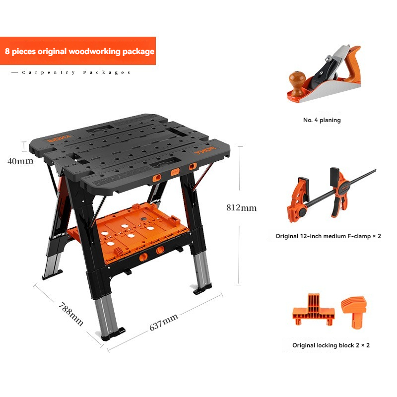 Workbench Portable Fold - Tragbarer klappbarer Arbeitstisch mit 12-Zoll-Klemmen –